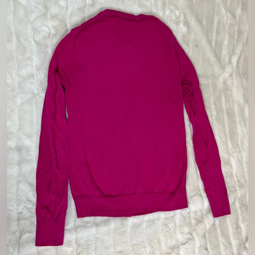 J. Crew Dark Pink XS/S Button Office Preppy Light Cardigan Work Spring Fall Slim